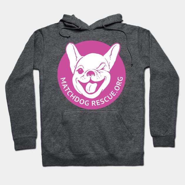 Matchdog Fuchsia logo Hoodie by matchdogrescue